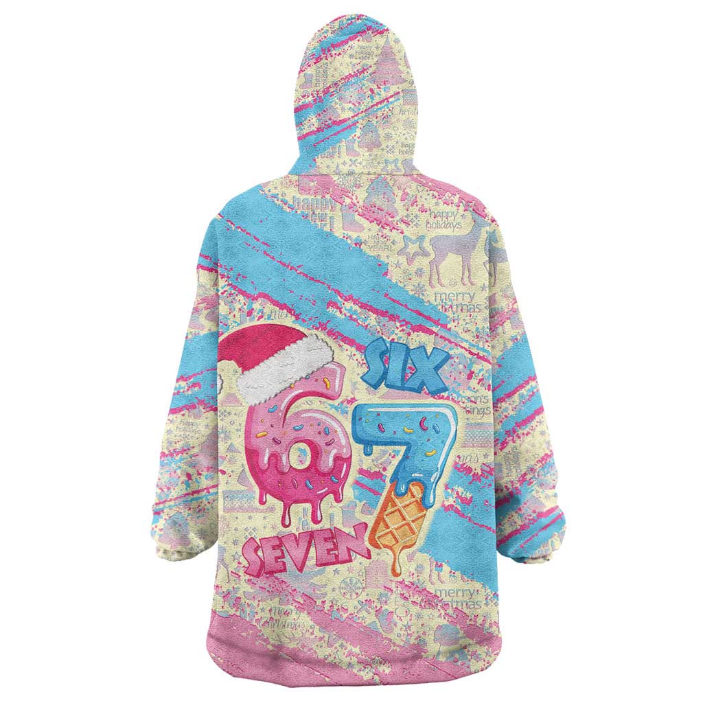 Six Seven Ice Cream Drip Wearable Blanket Hoodie 67 Funny Christmas Gen Alpha Slang - Wonder Print Shop