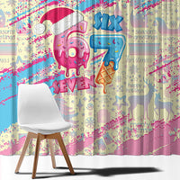 Six Seven Ice Cream Drip Window Curtain 67 Funny Christmas Gen Alpha Slang - Wonder Print Shop