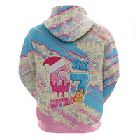 Six Seven Ice Cream Drip Zip Hoodie 67 Funny Christmas Gen Alpha Slang - Wonder Print Shop