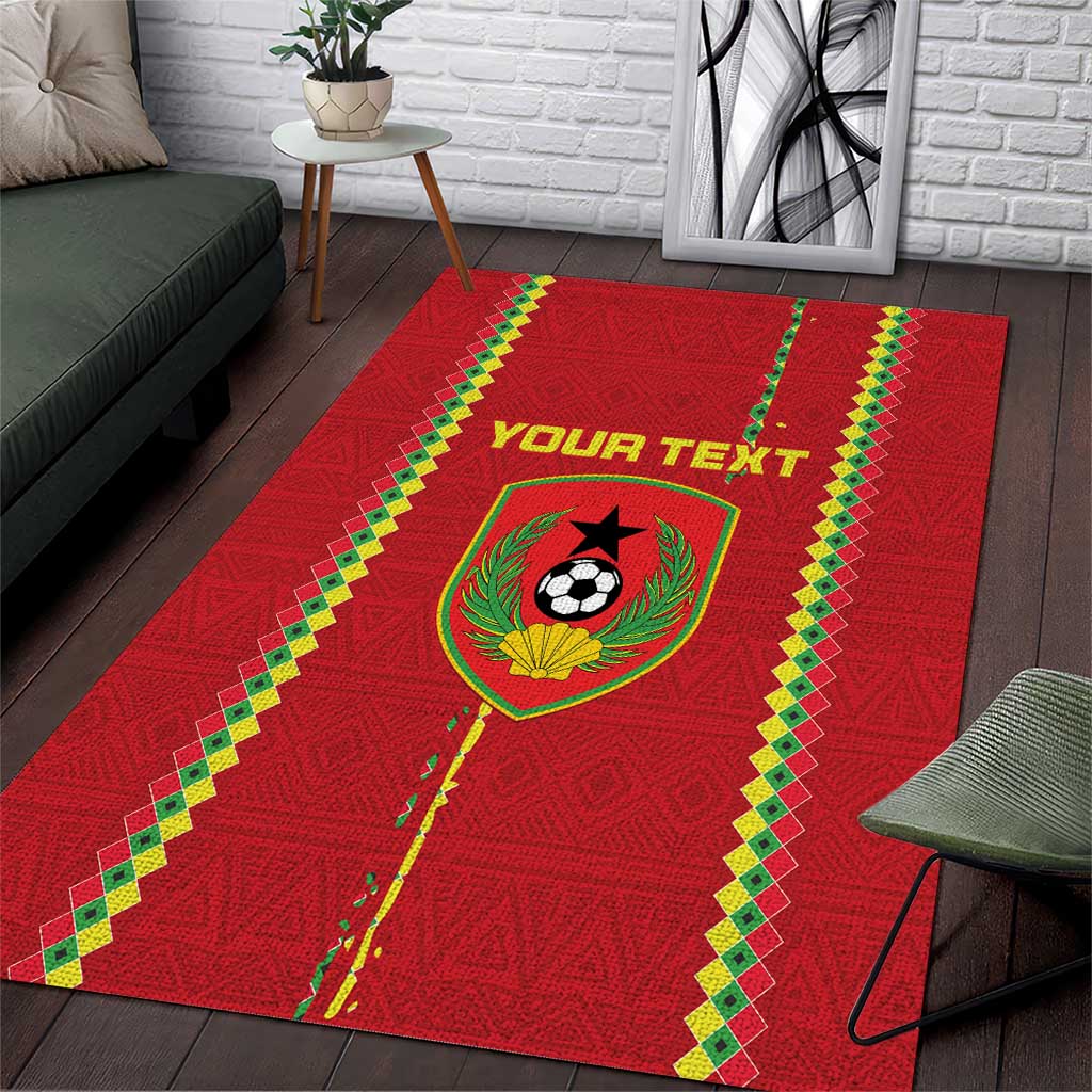 Custom Guinea Bissau Football Area Rug Go Djurtus - Red Ver - Wonder Print Shop
