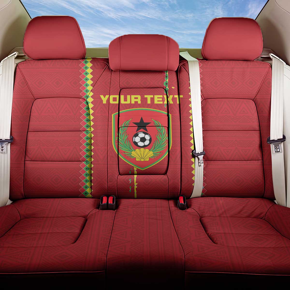 Custom Guinea Bissau Football Back Car Seat Cover Go Djurtus - Red Ver - Wonder Print Shop