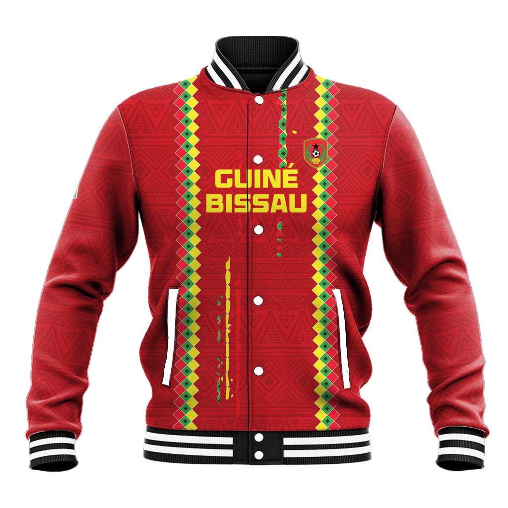 Custom Guinea Bissau Football Baseball Jacket Go Djurtus - Red Ver - Wonder Print Shop