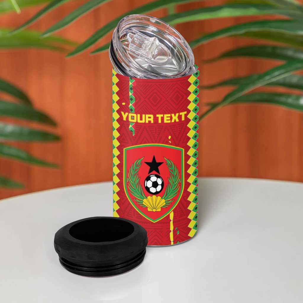 Custom Guinea Bissau Football 4 in 1 Can Cooler Tumbler Go Djurtus - Red Ver - Wonder Print Shop