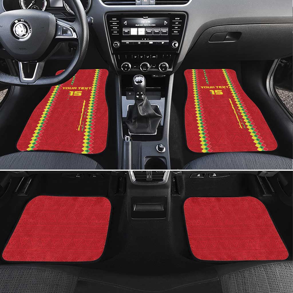 Custom Guinea Bissau Football Car Mats Go Djurtus - Red Ver - Wonder Print Shop