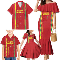Custom Guinea Bissau Football Family Matching Mermaid Dress and Hawaiian Shirt Go Djurtus - Red Ver - Wonder Print Shop
