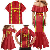 Custom Guinea Bissau Football Family Matching Mermaid Dress and Hawaiian Shirt Go Djurtus - Red Ver - Wonder Print Shop