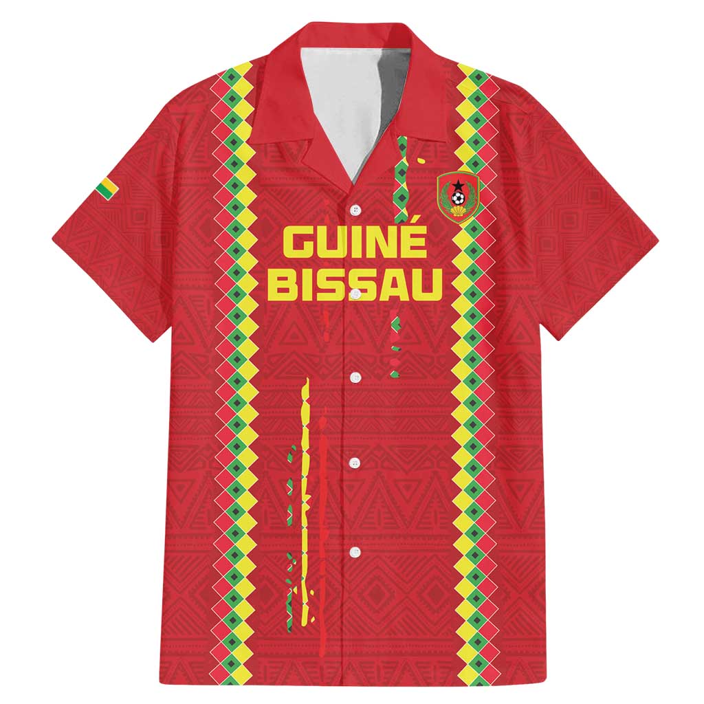 Custom Guinea Bissau Football Family Matching Mermaid Dress and Hawaiian Shirt Go Djurtus - Red Ver - Wonder Print Shop