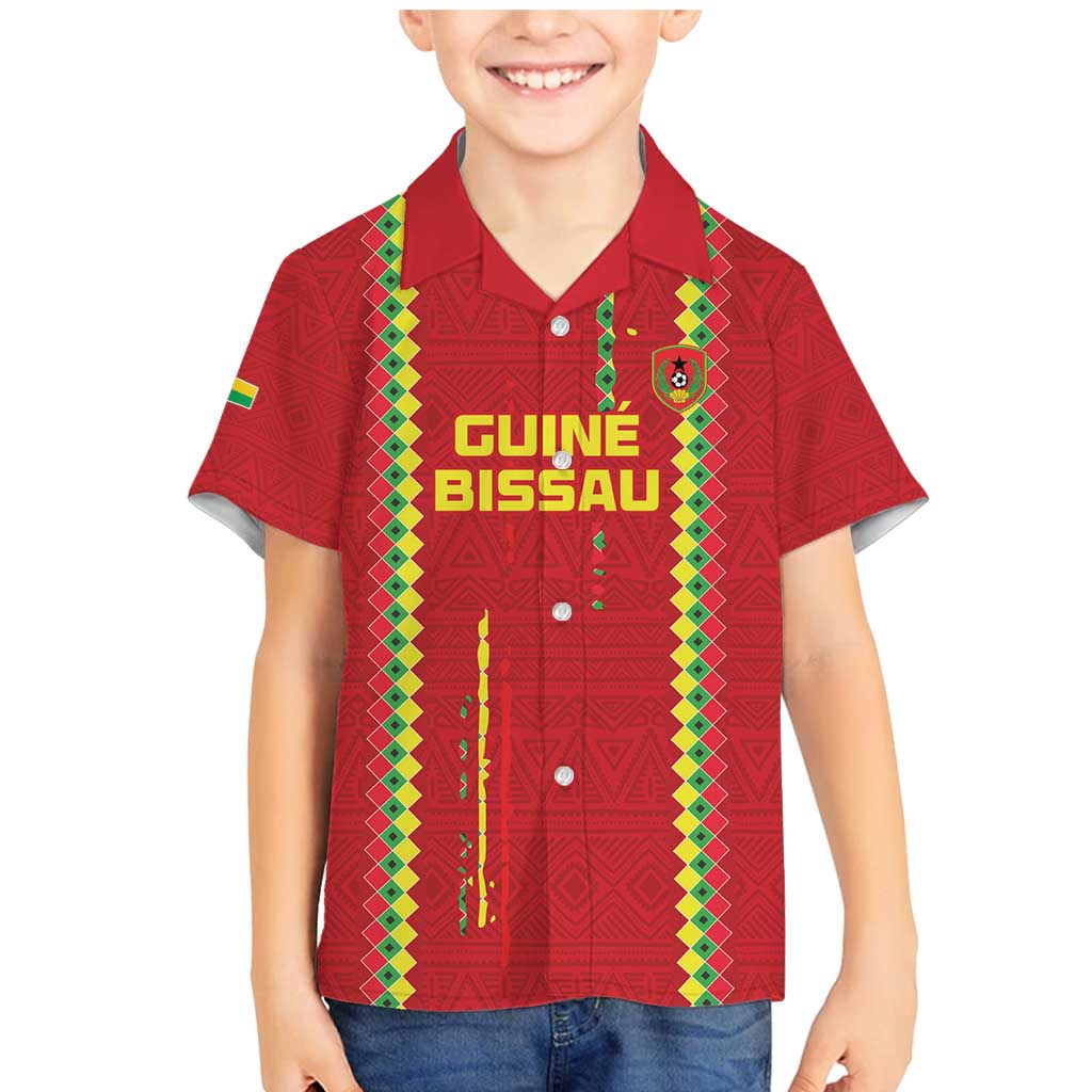 Custom Guinea Bissau Football Family Matching Mermaid Dress and Hawaiian Shirt Go Djurtus - Red Ver - Wonder Print Shop