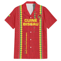 Custom Guinea Bissau Football Family Matching Off The Shoulder Long Sleeve Dress and Hawaiian Shirt Go Djurtus - Red Ver - Wonder Print Shop