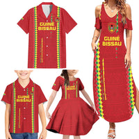Custom Guinea Bissau Football Family Matching Summer Maxi Dress and Hawaiian Shirt Go Djurtus - Red Ver - Wonder Print Shop