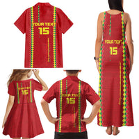 Custom Guinea Bissau Football Family Matching Tank Maxi Dress and Hawaiian Shirt Go Djurtus - Red Ver - Wonder Print Shop