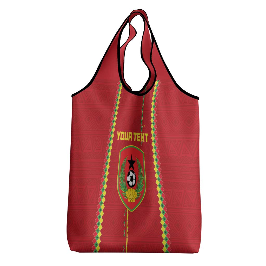 Custom Guinea Bissau Football Grocery Bag Go Djurtus - Red Ver
