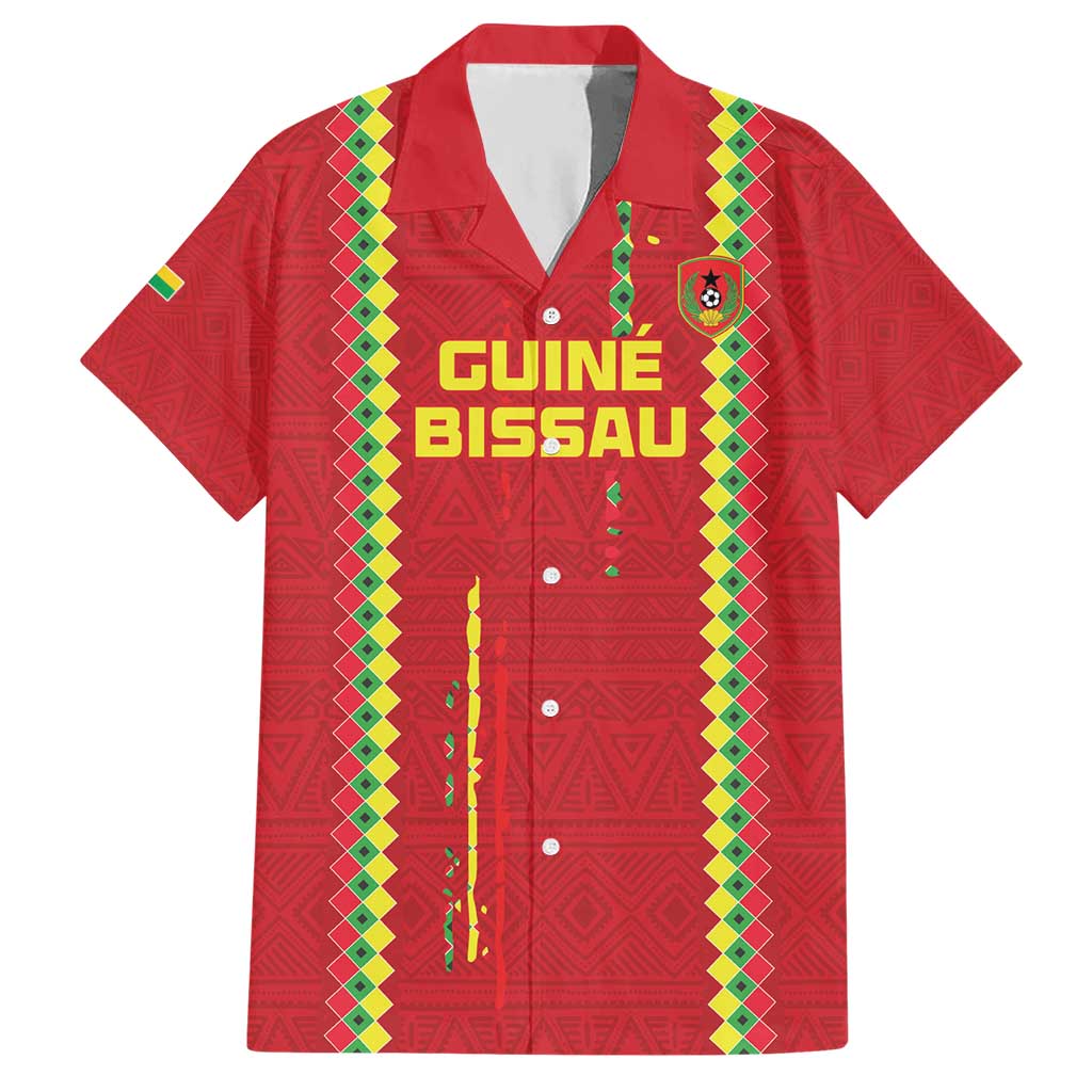 Custom Guinea Bissau Football Hawaiian Shirt Go Djurtus - Red Ver - Wonder Print Shop