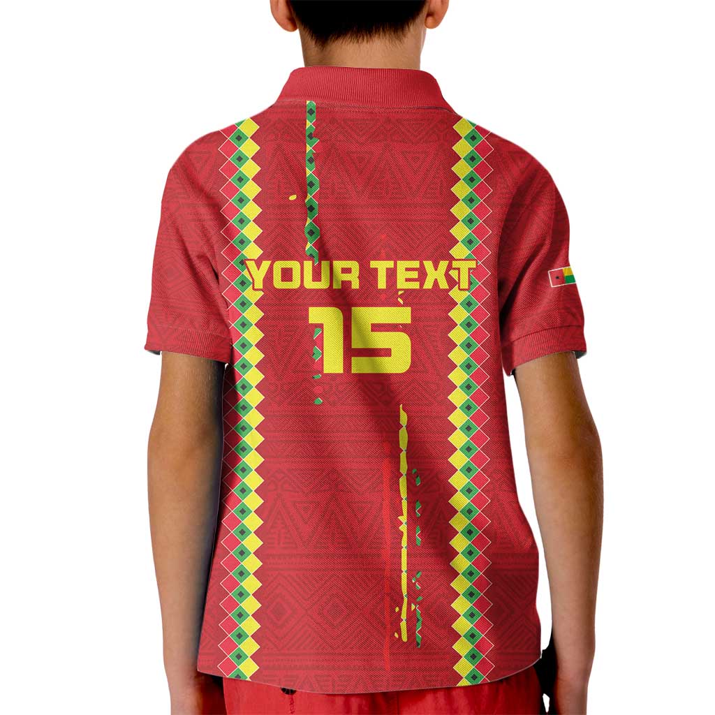 Custom Guinea Bissau Football Kid Polo Shirt Go Djurtus - Red Ver - Wonder Print Shop