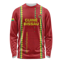 Custom Guinea Bissau Football Long Sleeve Shirt Go Djurtus - Red Ver - Wonder Print Shop