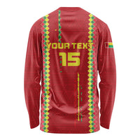 Custom Guinea Bissau Football Long Sleeve Shirt Go Djurtus - Red Ver - Wonder Print Shop