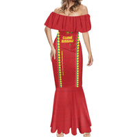 Custom Guinea Bissau Football Mermaid Dress Go Djurtus - Red Ver - Wonder Print Shop