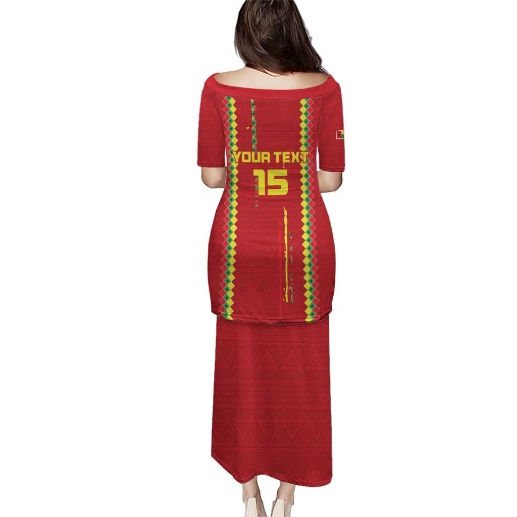 Custom Guinea Bissau Football Puletasi Go Djurtus - Red Ver - Wonder Print Shop