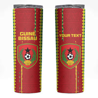 Custom Guinea Bissau Football Skinny Tumbler Go Djurtus - Red Ver - Wonder Print Shop