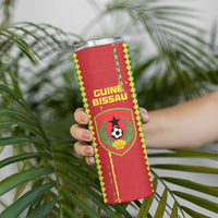 Custom Guinea Bissau Football Skinny Tumbler Go Djurtus - Red Ver - Wonder Print Shop