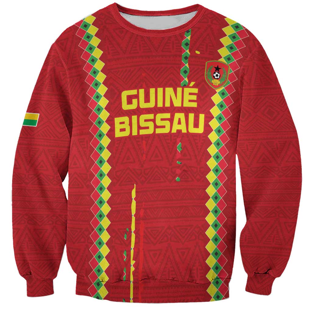 Custom Guinea Bissau Football Sweatshirt Go Djurtus - Red Ver - Wonder Print Shop