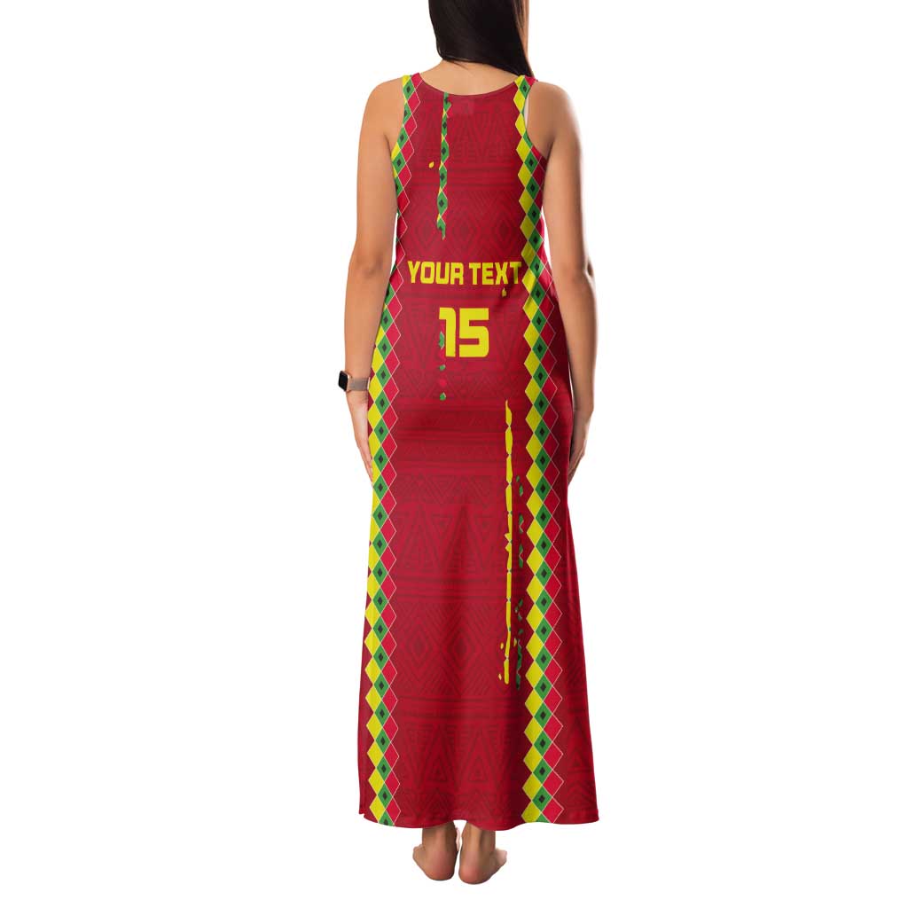 Custom Guinea Bissau Football Tank Maxi Dress Go Djurtus - Red Ver - Wonder Print Shop