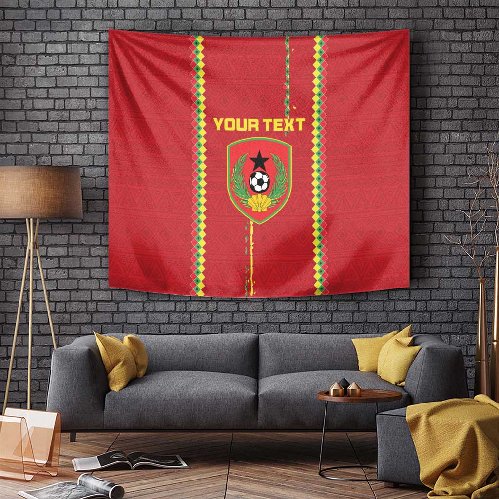 Custom Guinea Bissau Football Tapestry Go Djurtus - Red Ver - Wonder Print Shop