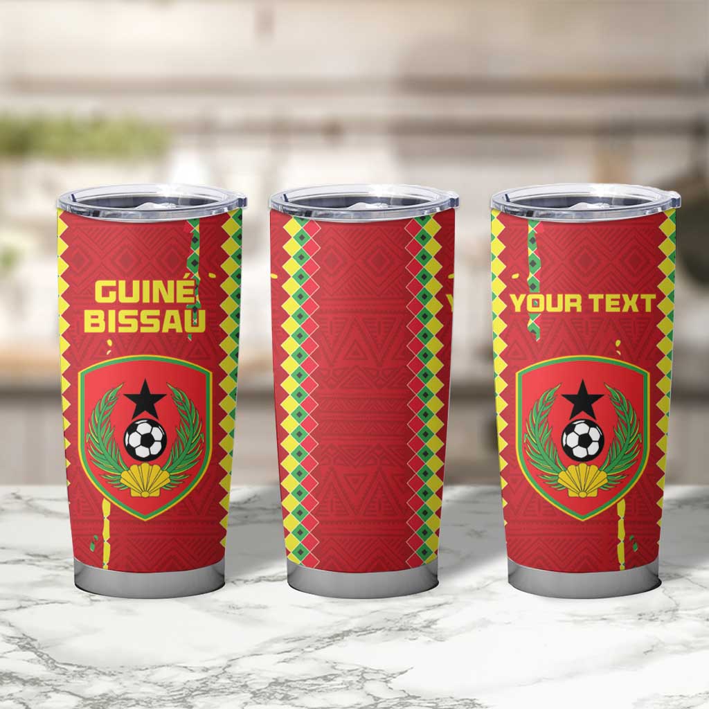 Custom Guinea Bissau Football Tumbler Cup Go Djurtus - Red Ver - Wonder Print Shop