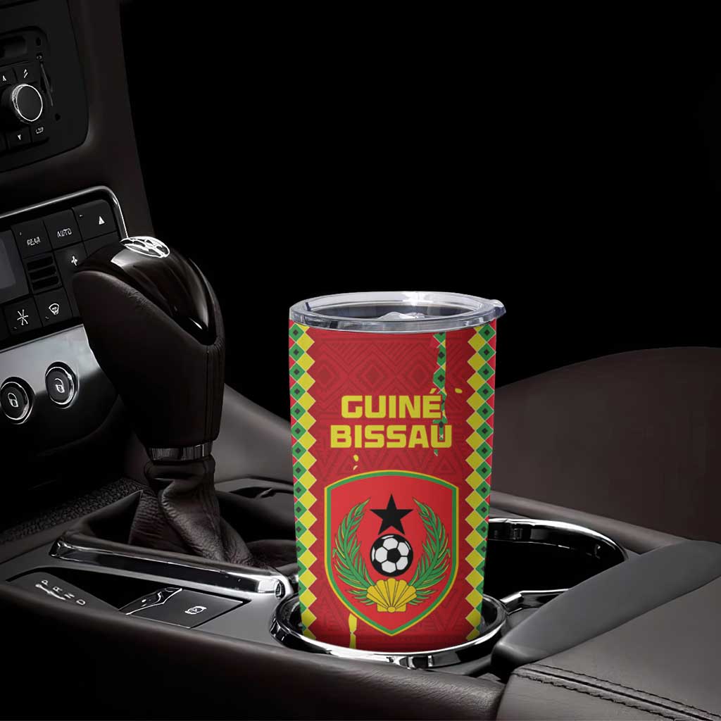 Custom Guinea Bissau Football Tumbler Cup Go Djurtus - Red Ver - Wonder Print Shop
