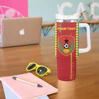 Custom Guinea Bissau Football Tumbler With Handle Go Djurtus - Red Ver - Wonder Print Shop