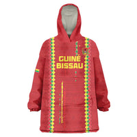 Custom Guinea Bissau Football Wearable Blanket Hoodie Go Djurtus - Red Ver - Wonder Print Shop