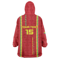 Custom Guinea Bissau Football Wearable Blanket Hoodie Go Djurtus - Red Ver - Wonder Print Shop