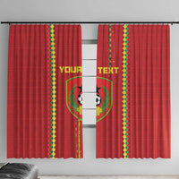 Custom Guinea Bissau Football Window Curtain Go Djurtus - Red Ver - Wonder Print Shop