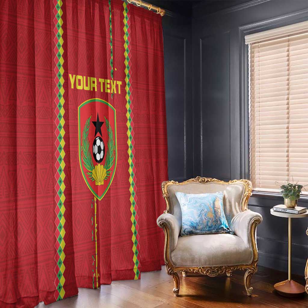 Custom Guinea Bissau Football Window Curtain Go Djurtus - Red Ver - Wonder Print Shop