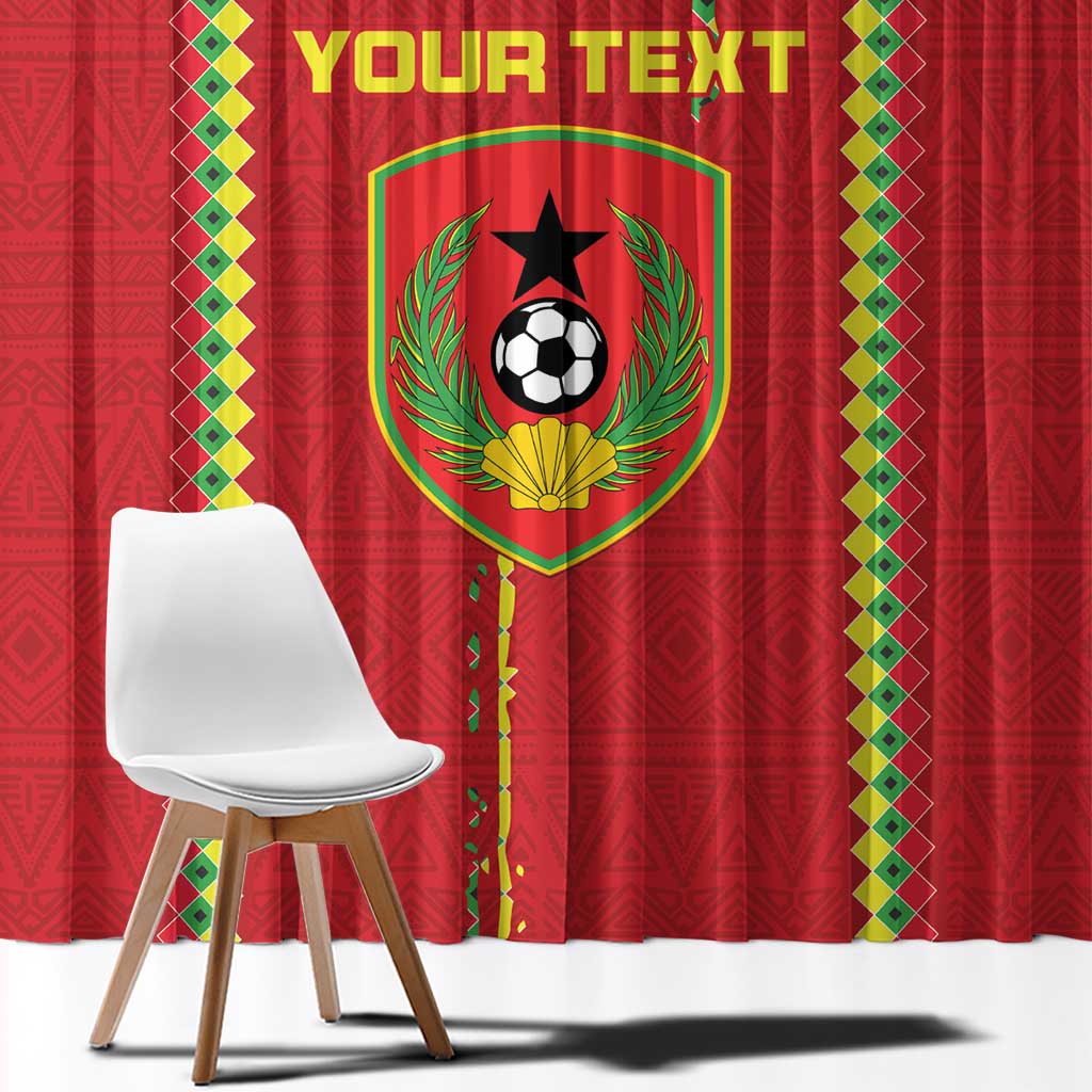 Custom Guinea Bissau Football Window Curtain Go Djurtus - Red Ver - Wonder Print Shop