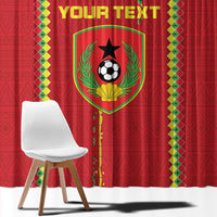 Custom Guinea Bissau Football Window Curtain Go Djurtus - Red Ver - Wonder Print Shop