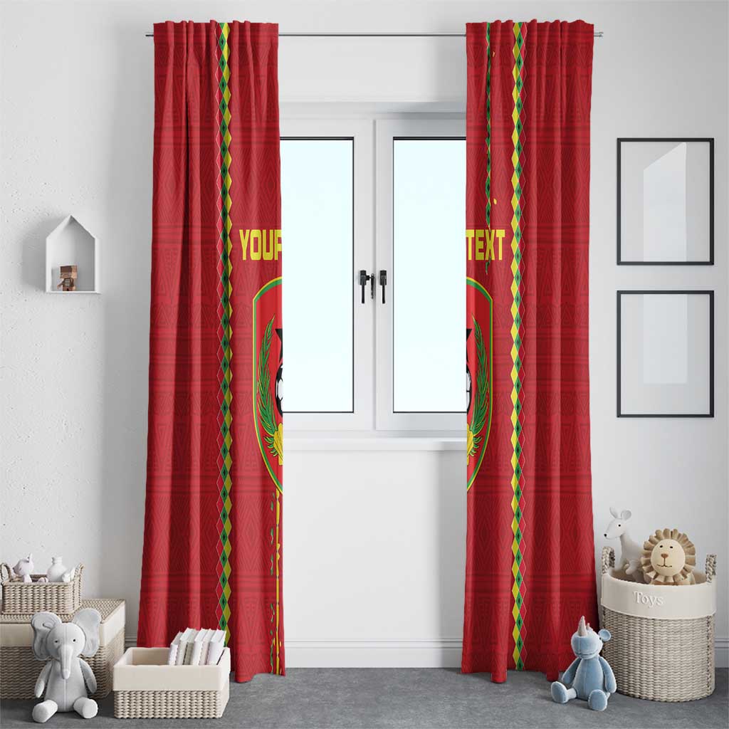 Custom Guinea Bissau Football Window Curtain Go Djurtus - Red Ver - Wonder Print Shop