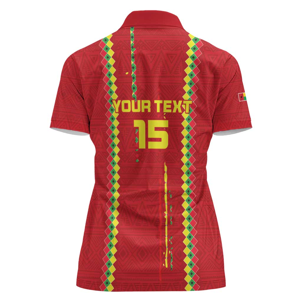 Custom Guinea Bissau Football Women Polo Shirt Go Djurtus - Red Ver - Wonder Print Shop
