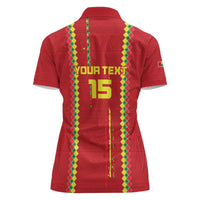 Custom Guinea Bissau Football Women Polo Shirt Go Djurtus - Red Ver - Wonder Print Shop