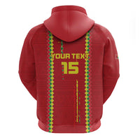 Custom Guinea Bissau Football Zip Hoodie Go Djurtus - Red Ver - Wonder Print Shop