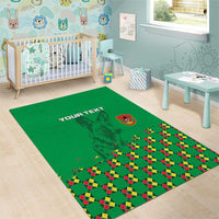Custom Guinea Bissau Football Area Rug Go Djurtus - Green Ver - Wonder Print Shop