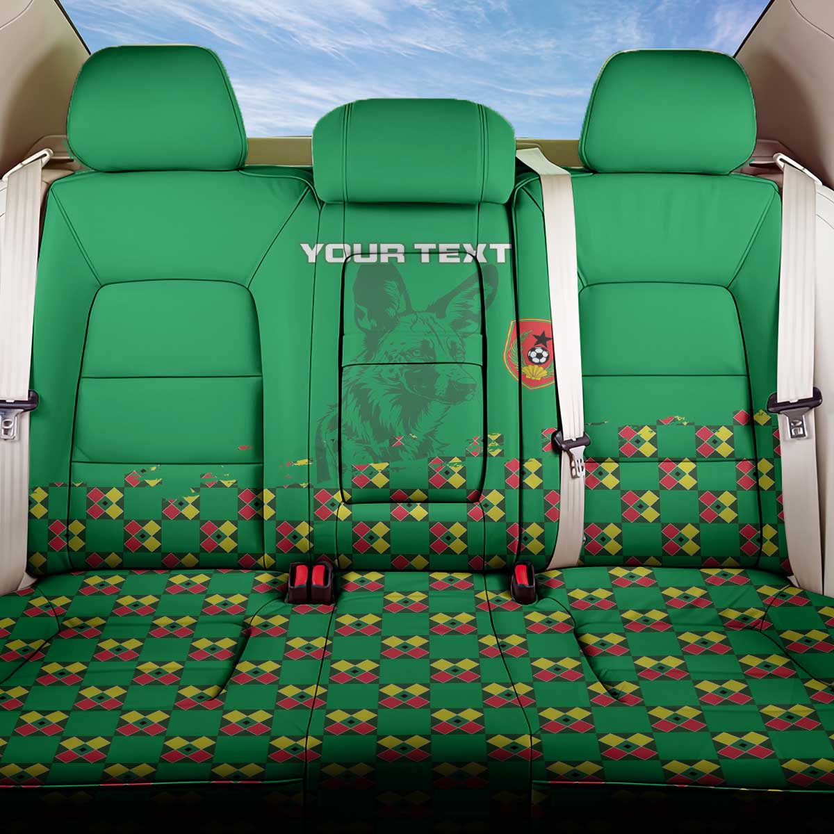 Custom Guinea Bissau Football Back Car Seat Cover Go Djurtus - Green Ver - Wonder Print Shop