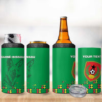Custom Guinea Bissau Football 4 in 1 Can Cooler Tumbler Go Djurtus - Green Ver - Wonder Print Shop