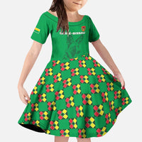 Custom Guinea Bissau Football Family Matching Off The Shoulder Long Sleeve Dress and Hawaiian Shirt Go Djurtus - Green Ver - Wonder Print Shop