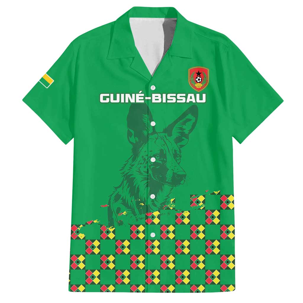 Custom Guinea Bissau Football Family Matching Off Shoulder Short Dress and Hawaiian Shirt Go Djurtus - Green Ver - Wonder Print Shop