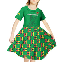 Custom Guinea Bissau Football Kid Short Sleeve Dress Go Djurtus - Green Ver - Wonder Print Shop