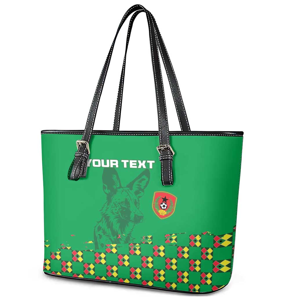 Custom Guinea Bissau Football Leather Tote Bag Go Djurtus - Green Ver - Wonder Print Shop