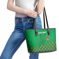 Custom Guinea Bissau Football Leather Tote Bag Go Djurtus - Green Ver - Wonder Print Shop