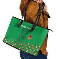 Custom Guinea Bissau Football Leather Tote Bag Go Djurtus - Green Ver - Wonder Print Shop