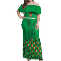 Custom Guinea Bissau Football Off Shoulder Maxi Dress Go Djurtus - Green Ver - Wonder Print Shop
